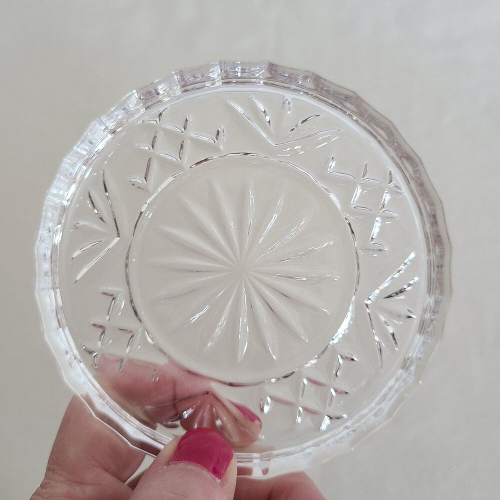 Vintage Dublin By Godinger Coaster Set - SET OF FOUR - 4" Brilliant Cut Glass